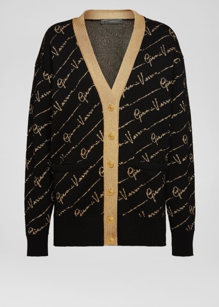 Cardigan Versace Versace GV Signature Jacquard Lamé Dama | YFXOAQU-80